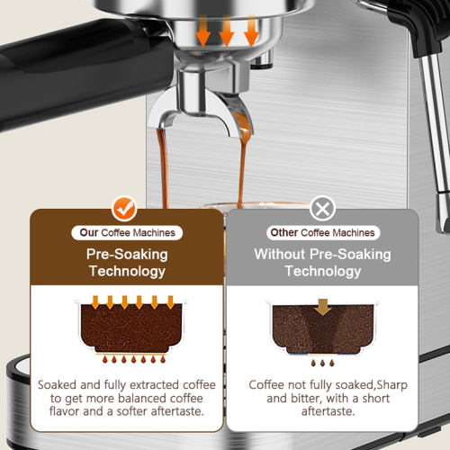 manual espresso machine 1350W Espresso Maker with Milk Frother Steam Manufactory
