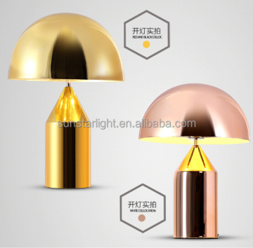 Copper and Gold Mushroom Shape Metal Table Lamp for Kids' Study
