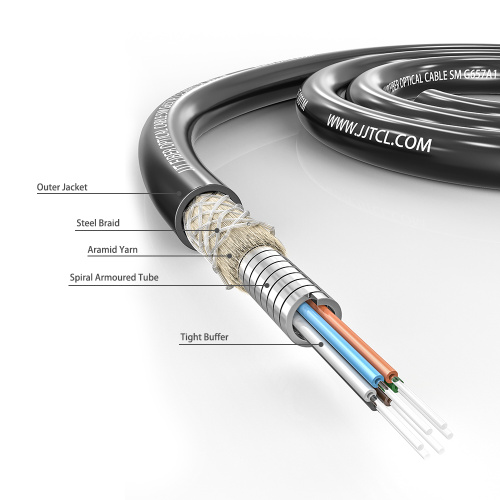 Câble fibre optique blindé de 5,8 mm 6F avec tresse