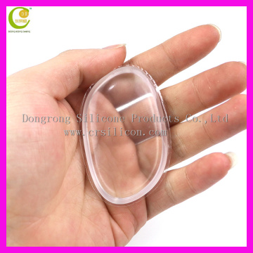 Wholesale New Design Transparent Cosmetic Makeup Silica Gel Oval Shape Makeup Sponge