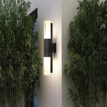Modern Simple Creative LED IP65 Waterproof Double Head Square Outdoor Wall Light