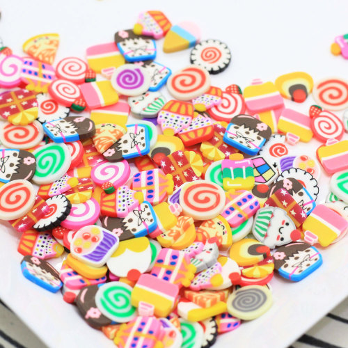 10MM Bunte Cartoon Candy Dessert Scheiben Polymer Clay Scheiben Schlamm Ton Schleim Füllung für Diy Re-ment Kuchen Dekoration