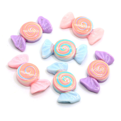 100Pcs ผสมเรซิ่น Spiral Candy ตกแต่งงานฝีมือลูกปัด Flatback Cabochon Kawaii Embellishments สำหรับ Scrapbooking DIY