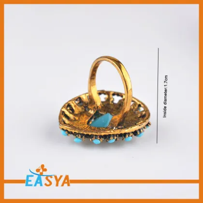 Fashion Turquoise Crystal Rhinestone Teardrop Rings