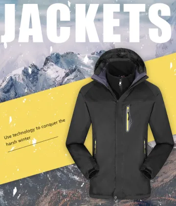 Windproof Custom Logo Hoodie Fleece Lining Jacket for Men - Winter Sports