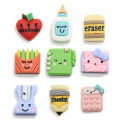 100Pcs/Lot New Cute School Items Notebook Pencil Flatback Resin Cabochons Embellishments Diy Scrapbooking Hair Bow Accessories