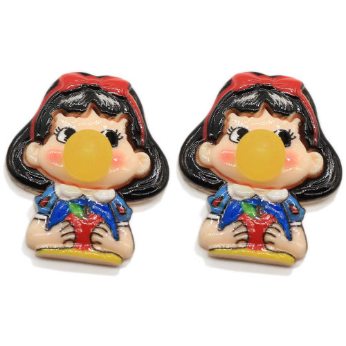 New Lovely School Boy Girl Resina Flatback Cabochons Cartoon Blowing Student Flat Back Resin Craft Hair Bow Center Decor