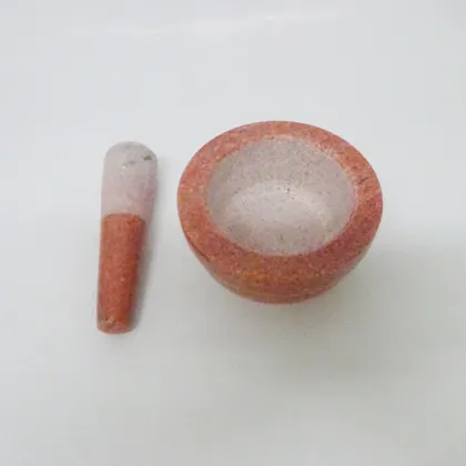 Red Marble Mortar and Pestle Herb Grinder