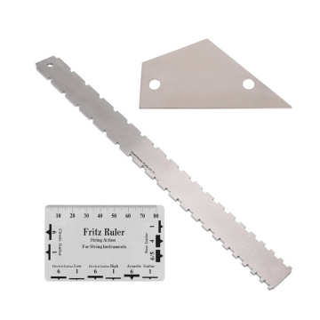 Guitar Hals gekerbter Geräuschwerkzeug mit String Action Lineal Messgerät - Edelstahl am Bund Tool
