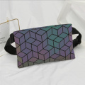 Geometric luxury luninous PU leather shoulder bag