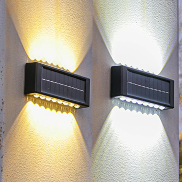 Waterproof Outdoor Solar Lights: 4LED, 6LED, and 8LED Up and Down Luminous Garden Décor with Warm White Lighting