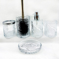 Round transparent bath set glass bottle