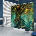 3D waterproof bath curtain