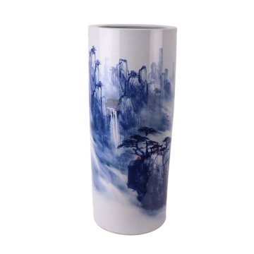 High Quality Blue and White Landscape Design Ceramic Umbrella Holder - RZQZ03-C