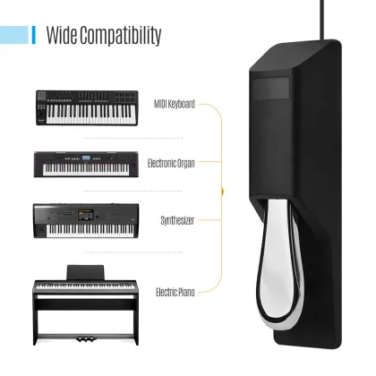 Universal Sustain Pedal for MIDI Keyboards, Synthesizers, and Organs: Enhance Your Performance with Piano-Style Action