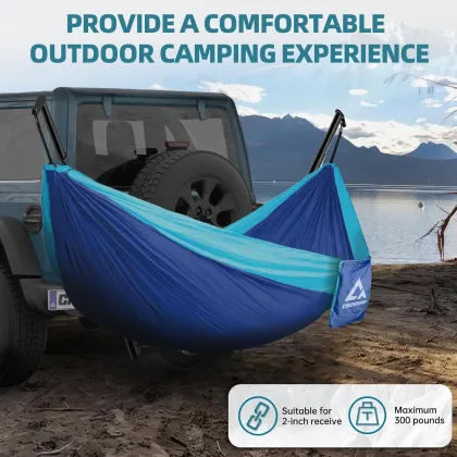 4-Pack Exterior Hitch Mount Hammocks with Parachute Hammock and Hitch Receiver Silencer Pad