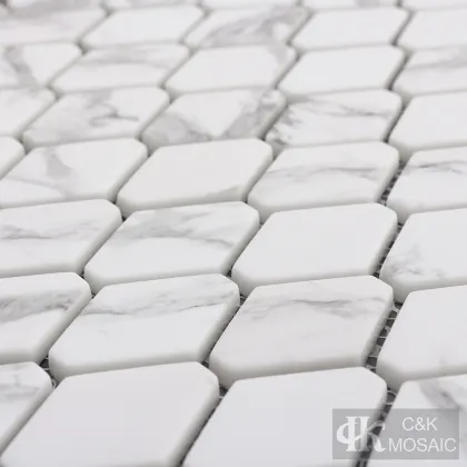 C&K Mosaic Hexagon Glass Mosaic Tile Backsplash Kitchen
