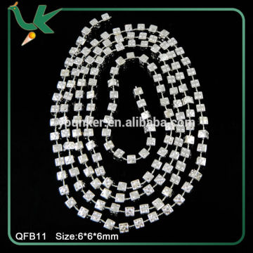 Dice Shape Metallic Silver Decorative Plastic Beads String