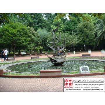 Plaza Bird Fountain Sculpture