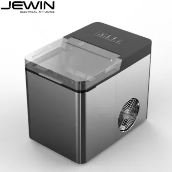 Jewin Portable Electric Countertop Ice Maker: 2.1L Capacity, Includes Ice Scoop and Basket - Stainless Steel Construction
