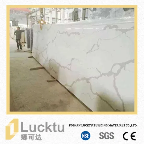Discount price Italian calacatta white quartz stone slab for project