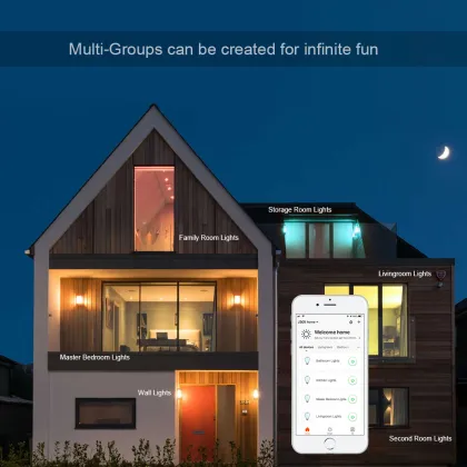 SZMYQ Tuya Smart Home A60 9W RGBWW WiFi Smart Bulb - Compatible with Google Home, Alexa, Echo