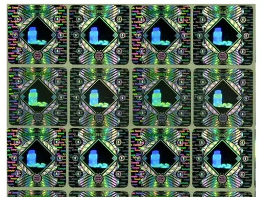 custom anti-counterfeit label/hologram 10ml vial label maker
