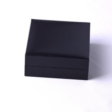 Black square leather custom jewelry gift box
