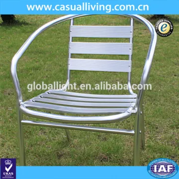 Factory Production Garden Silver Metal Outdoor Chairs