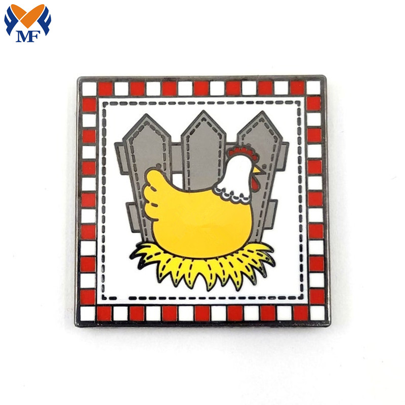 Metal Customized Silver Block Hard Enamel Pin