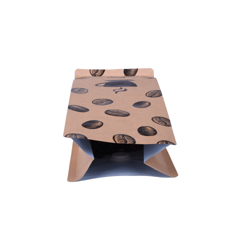 Kraft Paper Flat Bottom Pouch for coffee beans