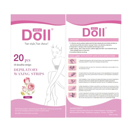 Custom Logo Wax Paper Private Label 20pcs Hair Removal Cold Wax Strip Paper
