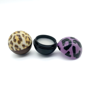 Factory Price Fashion Leopard Print Eco Friendly Ball Lip Cream Lip Balm
