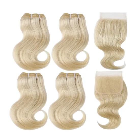 Cheap Wholesale Free Sample 613 Virgin Hair Bundles Hair Vendor Human Hair Bundles With Lace Closure For Colored Lace Wig