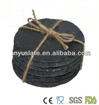round black slate coasters