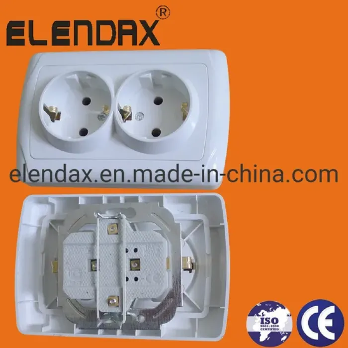 Soket Listrik Dinding Ganda 10/16A Terpasang (F3210)