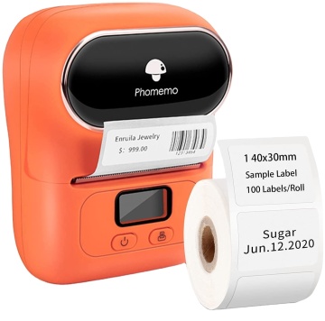 Portable Phone Printer: Phomemo M110 Bluetooth Thermal Sticker Machine for Android & iOS, Barcode Creation and Adhesive Printing