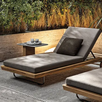 Unique Waterproof Teak Outdoor Sun Lounger