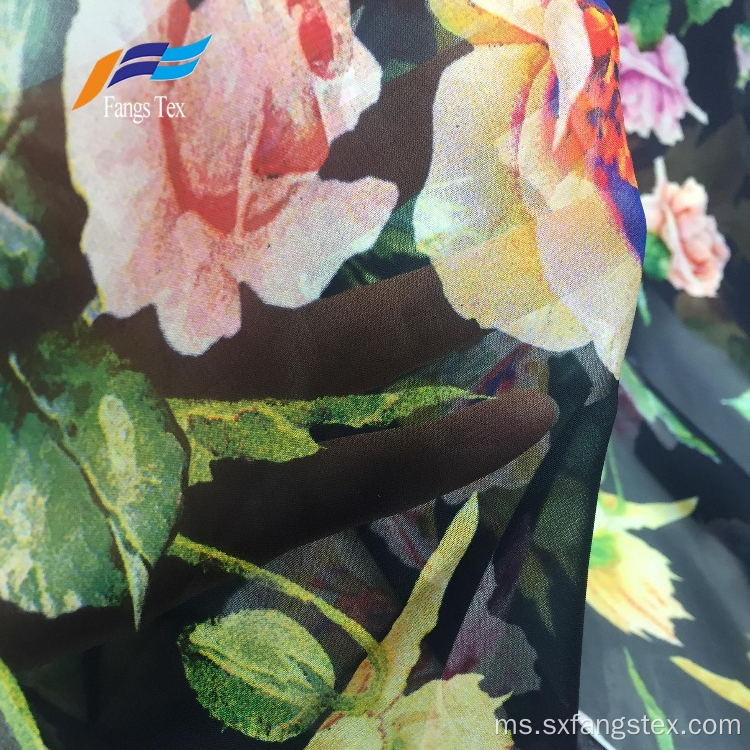 Fabrik Dress Chiffon Bercetak Colorfu 100% Polyester Galaxy
