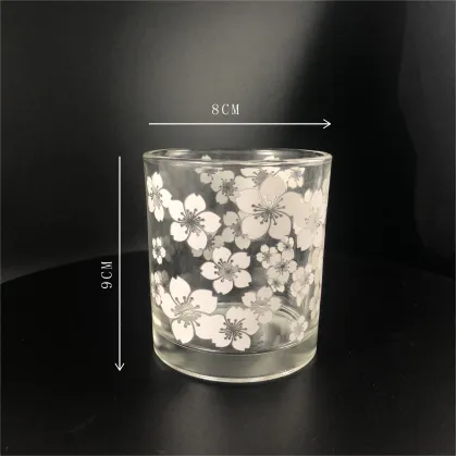 Popular Floral Sakura Glass Cup - Change Color Magic Cup, 11oz