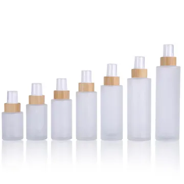Empty Bamboo Frosted Glass Spray Bottle