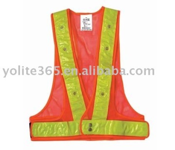 LED reflective safety vest