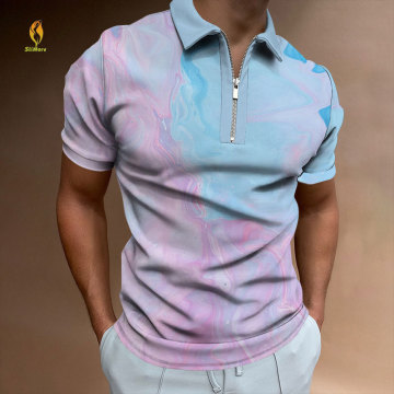 Custom Logo Printing Polyester Polo T-Shirts for Men - S-5XL