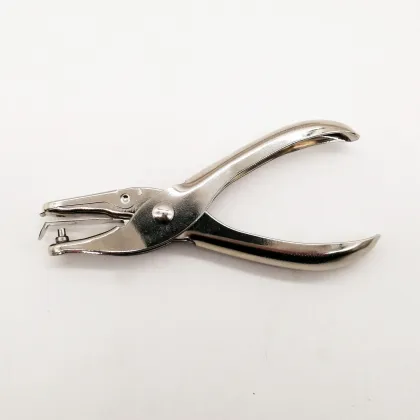 6mm Mini Round Hole Paper Punch - Metal Silver Ticket Punch Hand Plier for Office