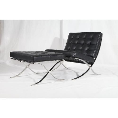 Modern Furniture Black Leather Barcelona Chair Replica