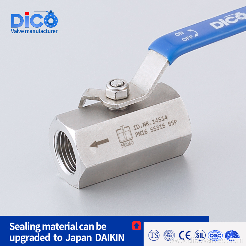 Hexagonal Type High pressure SS316 1PC BALL VALVE