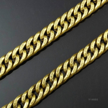antique brass color double link metal chain