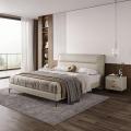 Cama estofada luxuosa com design moderno