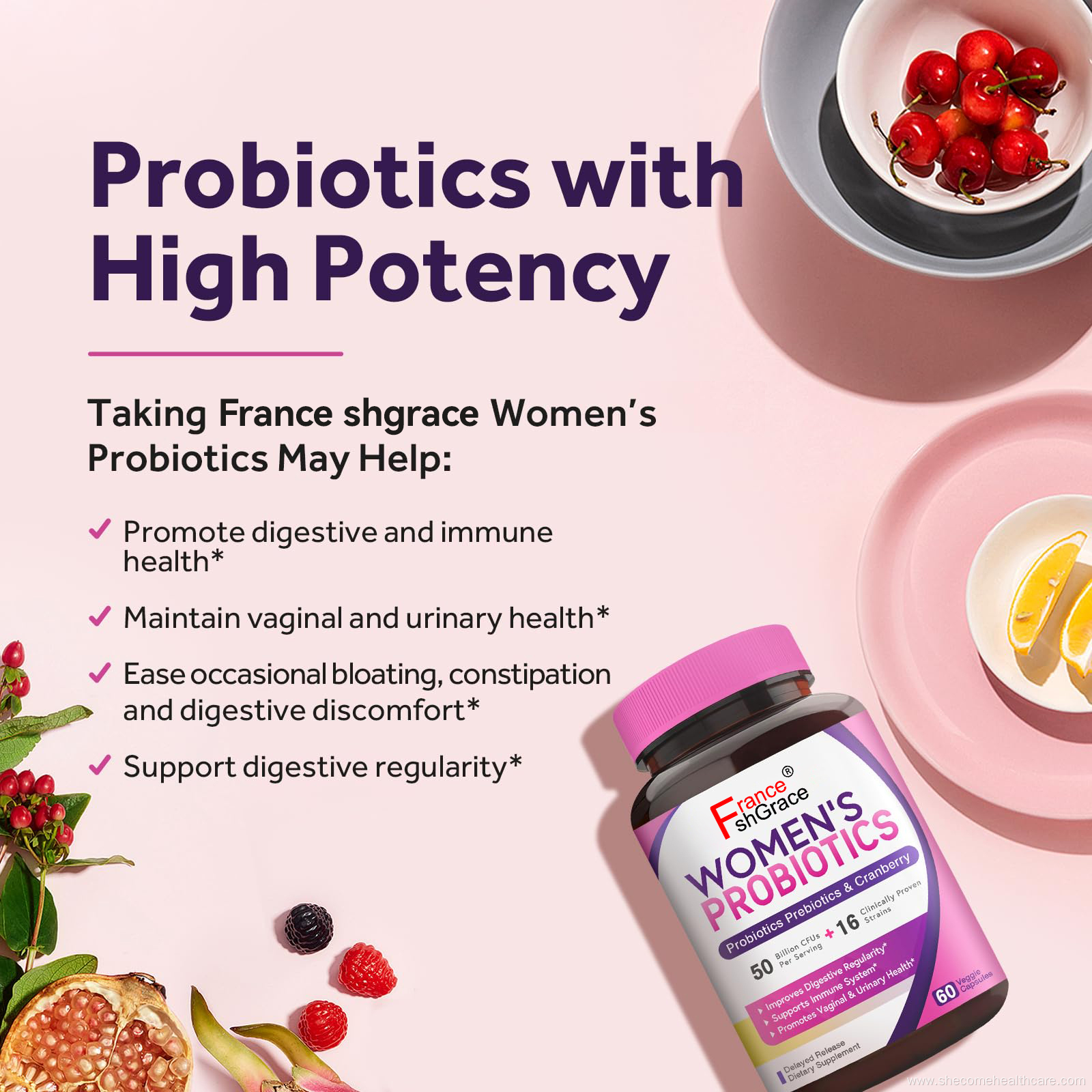 Probiotics Capsules for Women Digestive Health Supplement