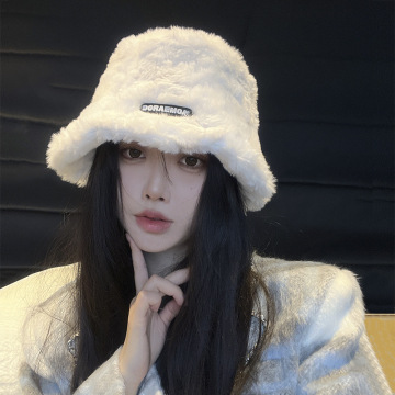 Autumn/Winter New Fashion Adjustable White Fluffy Fisherman's Hat for Women